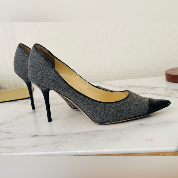 Jimmy Choo Gray and Black Heels - Picture 2 of 7